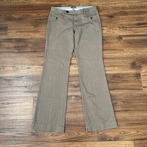 Jacob Y2K Low Rise Flare Trousers Women 6 Herringbone 2000s Preppy Old Money